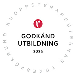 Sigill: godkänd utbildning 2025 av Kroppsterapeuternas yrkesförbund.